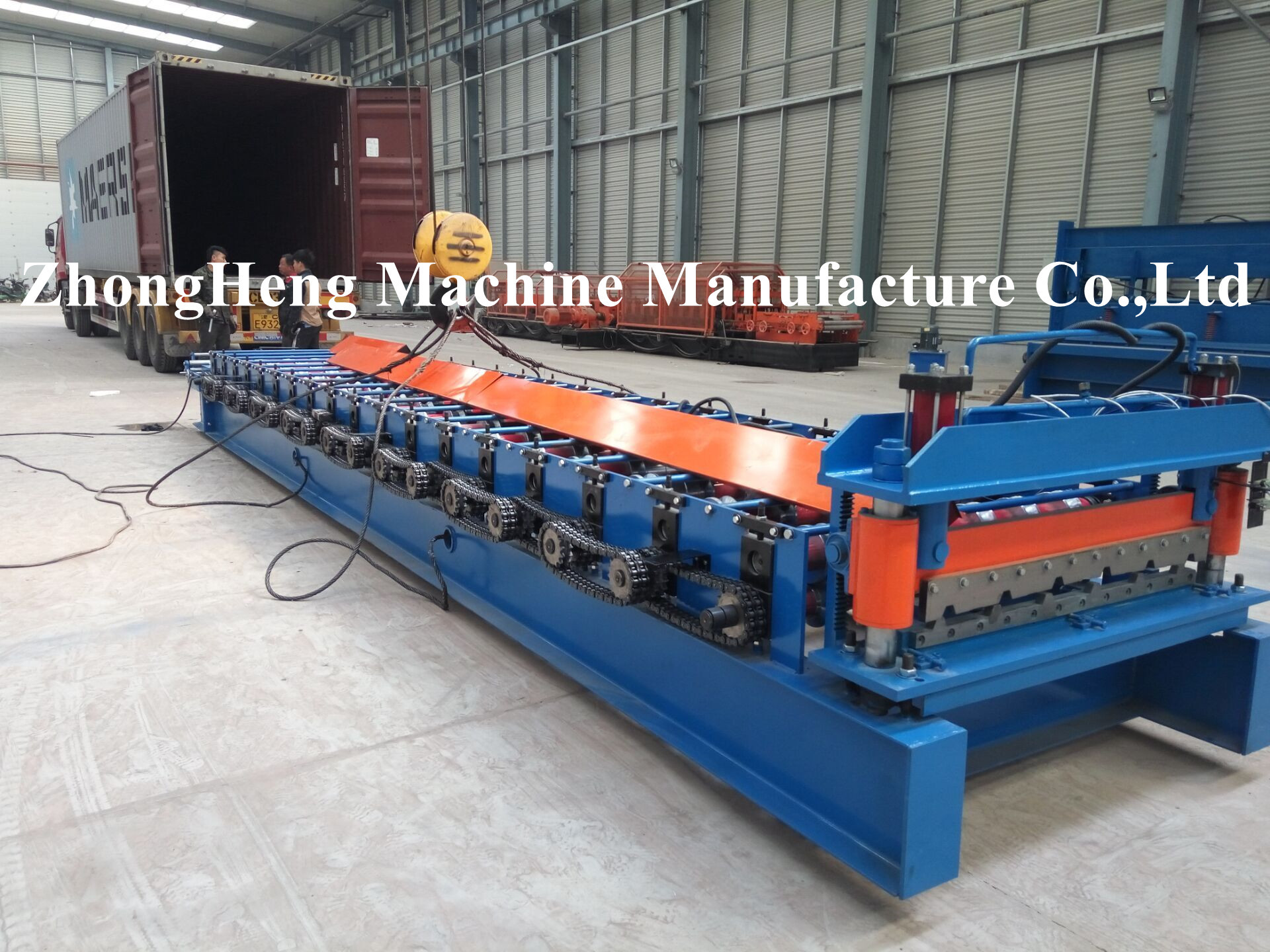 Long Span Aluminum Roof Sheet Roll Forming Machine For 0.2mm Thickness Roof Panel